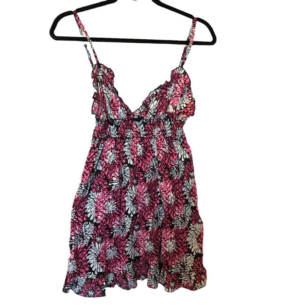 Style 101 strappy blouse L/XL black/pink/white elastic at top adjustable straps